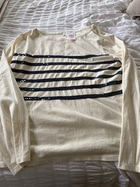 This is a J.Crew striped sequin long-sleeve tee **defective sequins in some spot